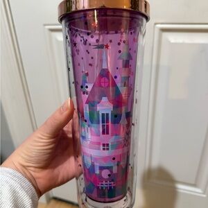 Disney Parks Fantasyland Castle Tumbler with a straw